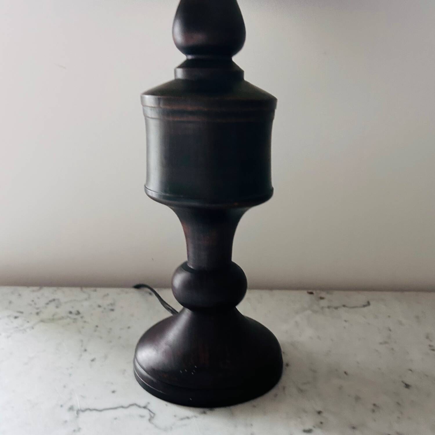 Dark wood table lamp