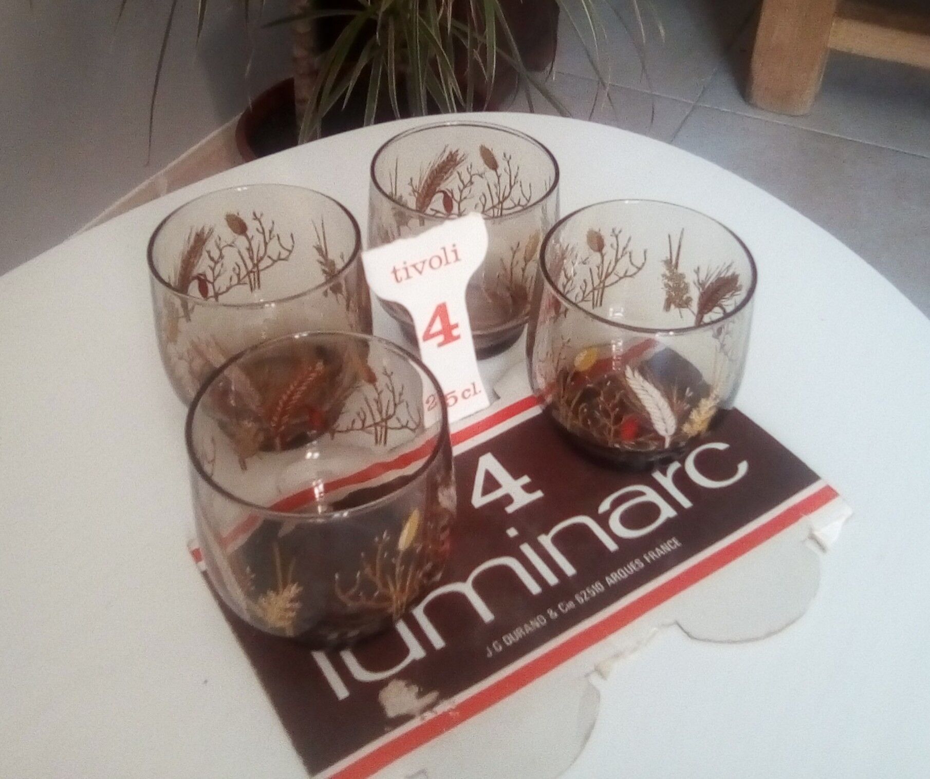 Set of 4 glasses "Tivoli" 70s glass of Arques Luminarc
