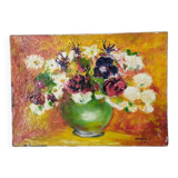 Acrylic on canvas, old painting, vintage still life, country decoration