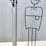 Varnished Iron, Steel and Plexiglass Illuminated Coat Rack, Italy