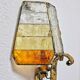Brutalist pair of wall sconces in hammered glass by Longobard 1970.