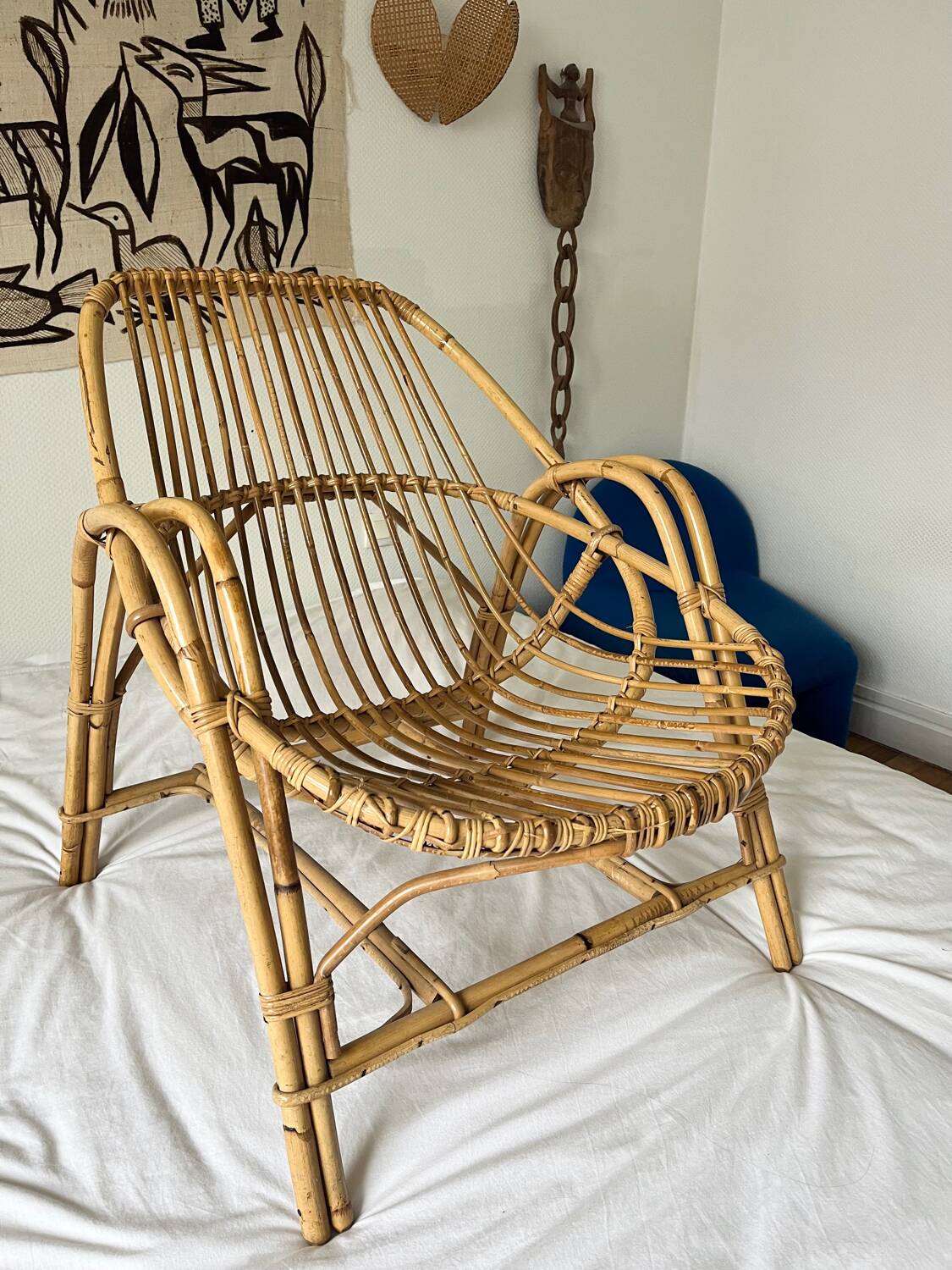 Vintage rattan armchair