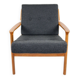 Danish Black Boucle Lounge Chair, 1970s