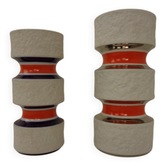 Space Age Op Art Vases from Royal KPM, 1960s, Set of 2