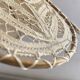 Antique hanging lampshade in rattan and openwork embroidered fabric