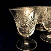 Set of 7 St-Louis crystal red wine glasses