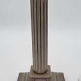 Old metal and pink glass oil lamp