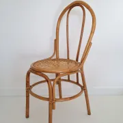Vintage bamboo and cane chair, Thonet bistro style.