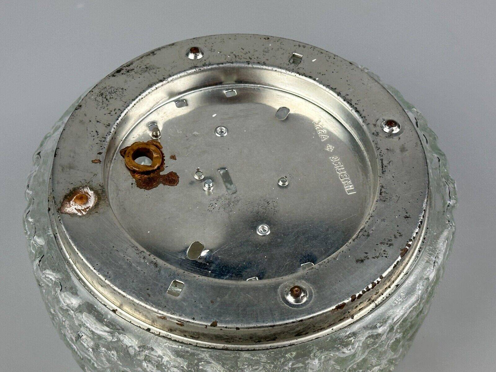 60s 70s ceiling lamp Glashütte Limburg Germany Plafoniere glass & metal