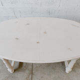 Oval solid wood table "Café Crème" Kumquat