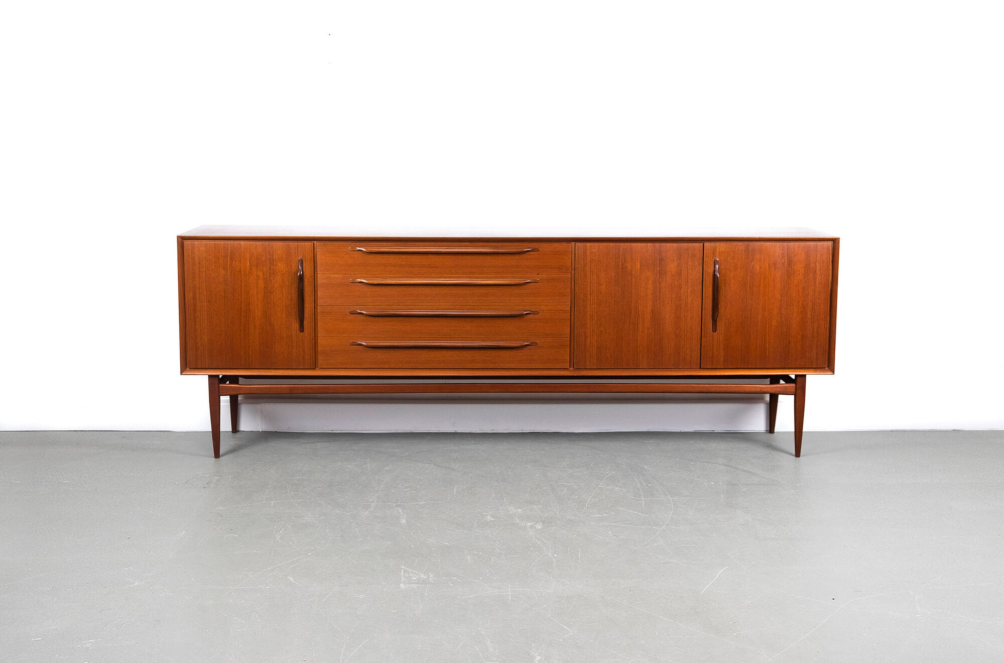 Sideboard in teak with drawers and 3 doors, 1960s