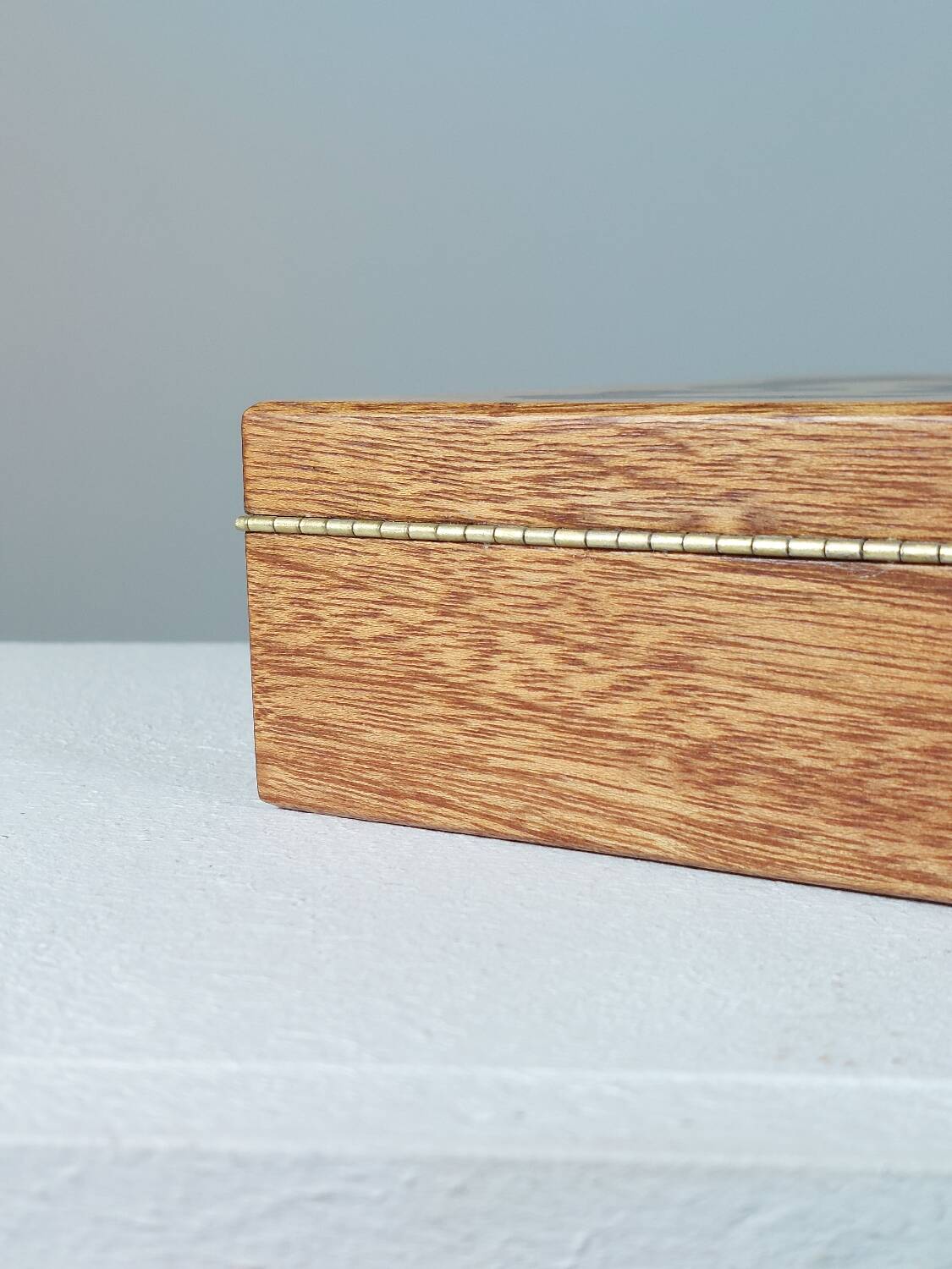 Handmade vintage wooden box with inlays