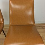 Paire de chaises années 50 pied compas
