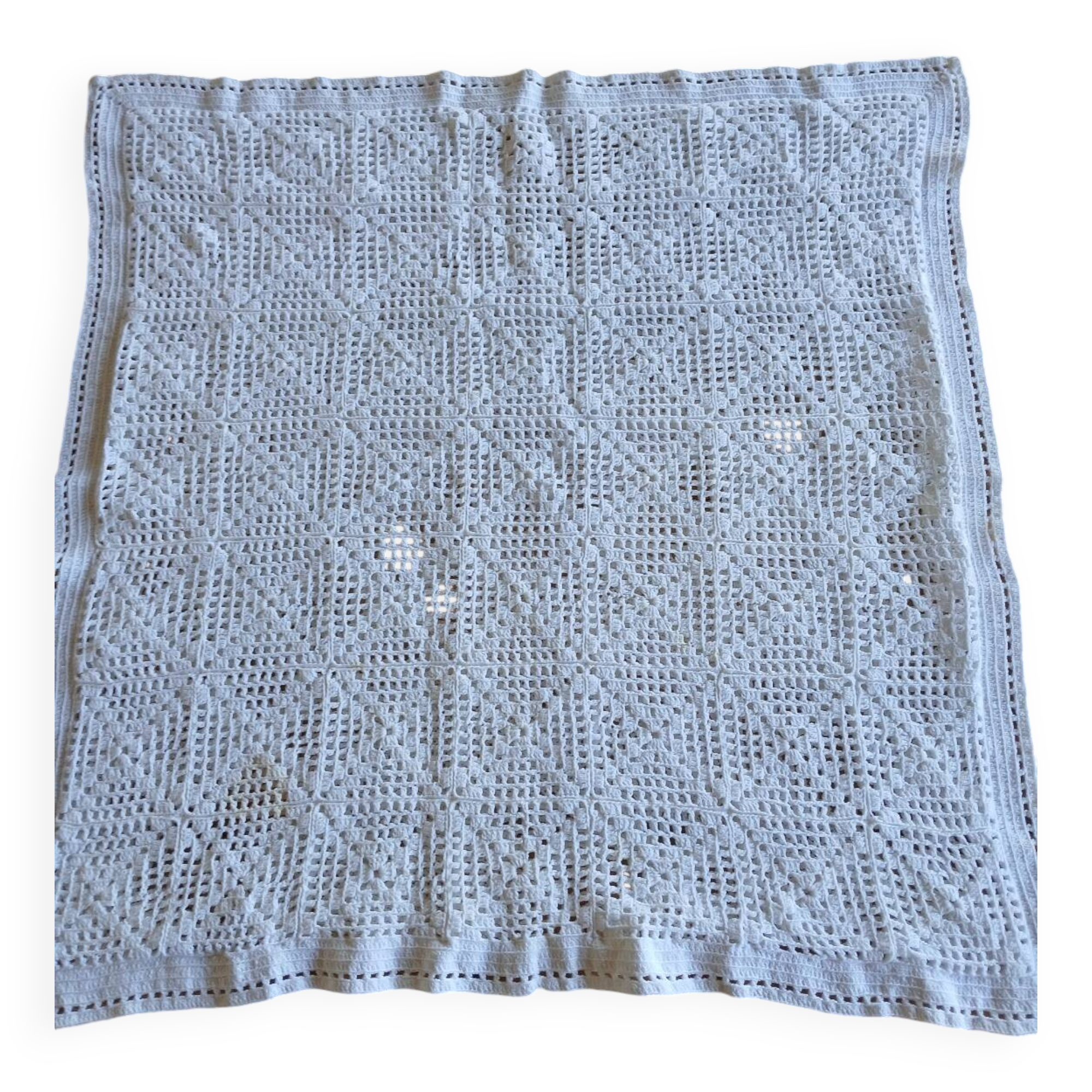 Handmade crochet antique pillowcase