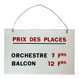 Placard of the price of the tickets of a circus. 1970s