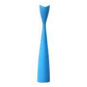 Bougeoir scandinave bleu en bois années 80