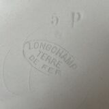 Lot de 3 assiettes plates anciennes Longchamp en terre de fer