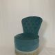 Fauteuil crapaud en velours bleu