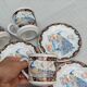 Vintage tea/coffee service in porcelain from Japan - Peacock birds