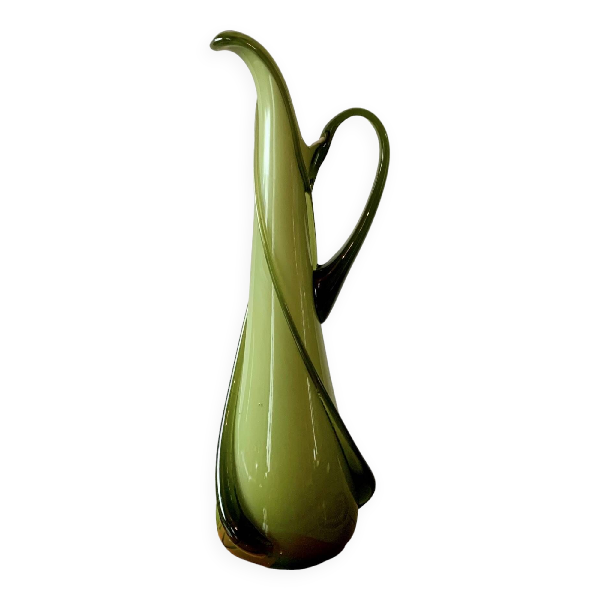 Vintage vase in green blown glass - Fratelli Betti Cristallerie - Empoli