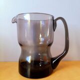 Service en verre fumé, verre et carafe 1970