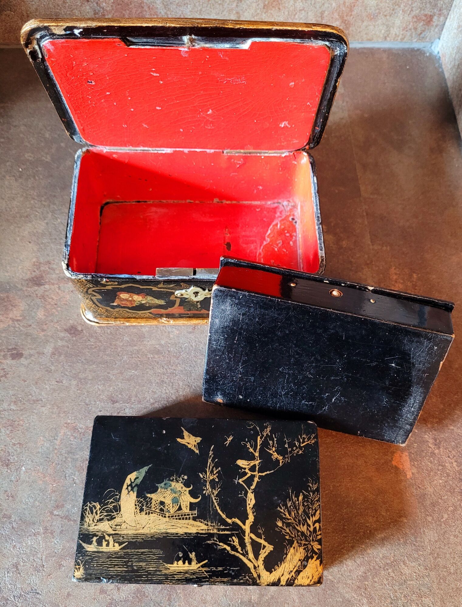 Old Vintage Boxes NINETEENTH in lacquer Asia China