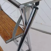 Wood and formica step stool chair