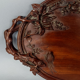 Old wooden tray carved with birds, butterflies and flowers China around 1900. SB