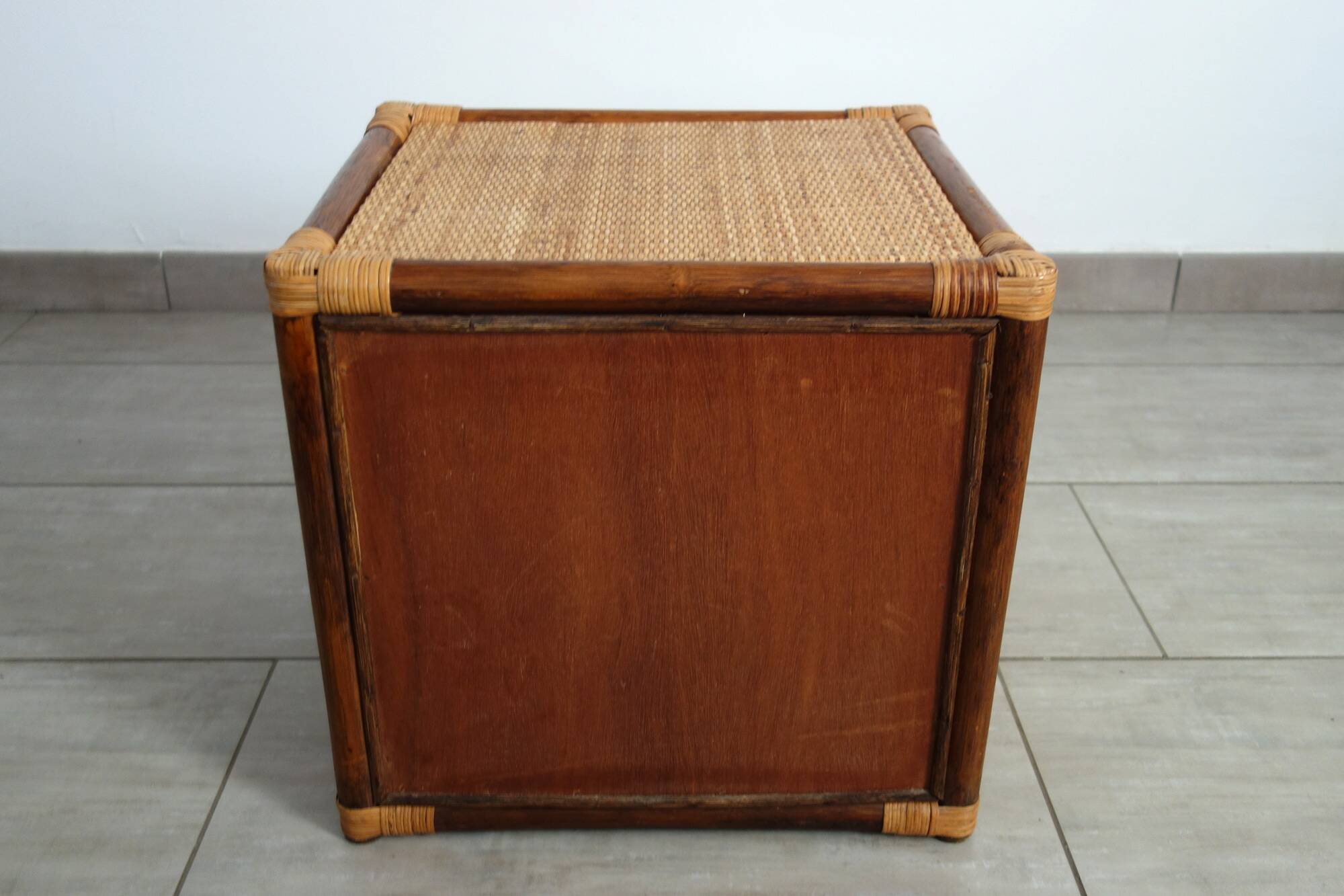 Small vintage rattan cube furniture