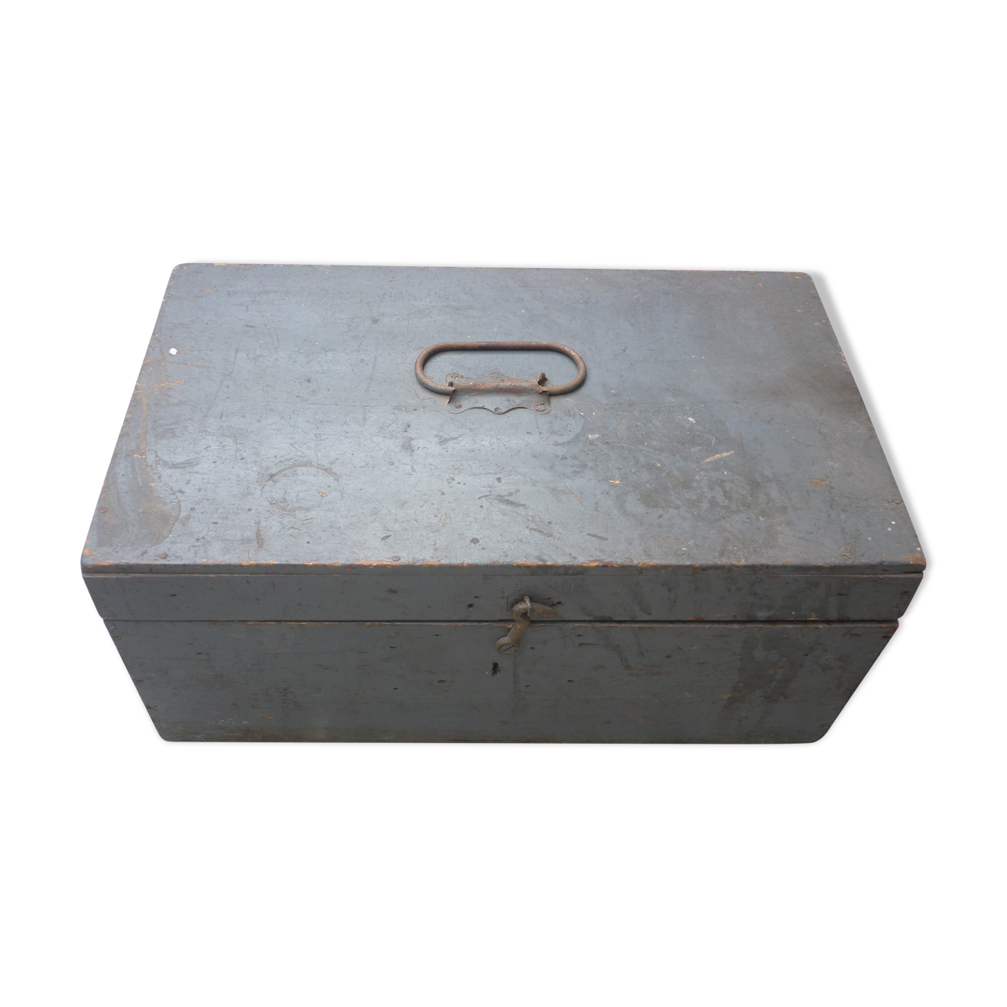 Wooden crate painted in grey