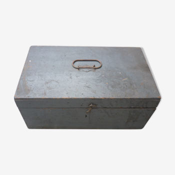 Wooden crate painted in grey