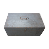Caisse en bois peinte en gris