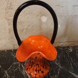 Blown glass basket vase