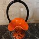 Blown glass basket vase