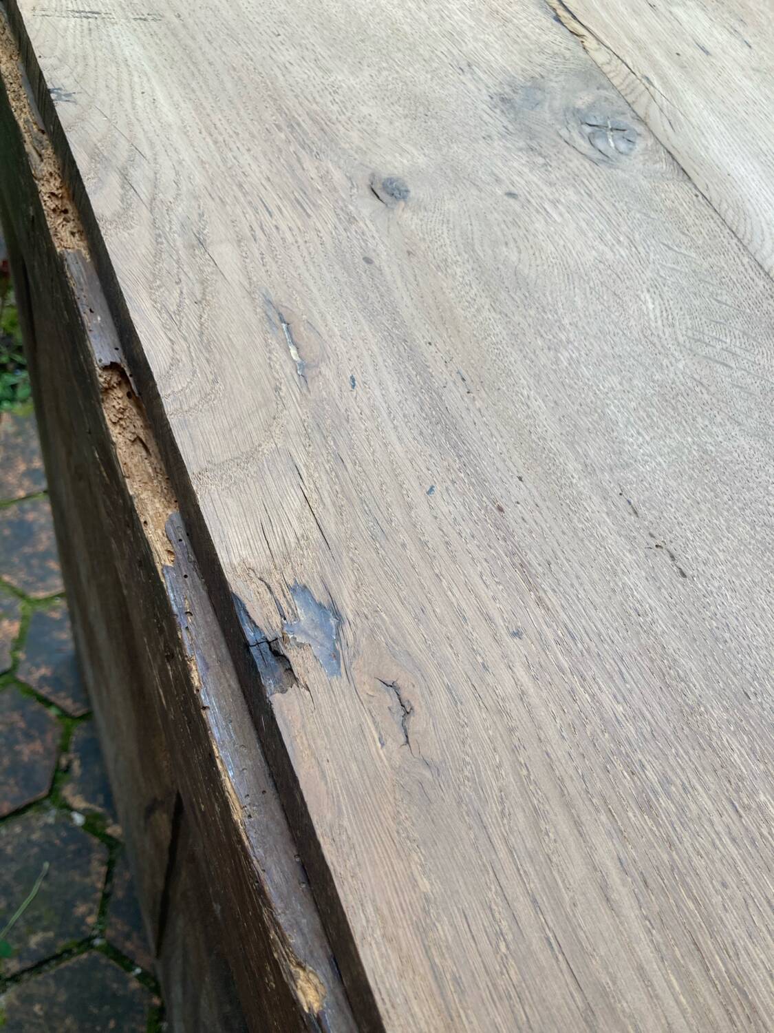 Antique wooden confit pot.