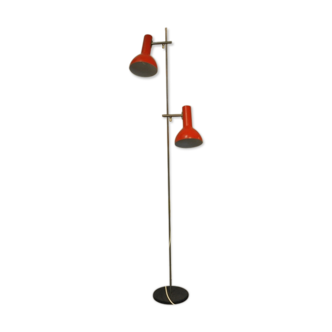 Lampadaire des années 60 réflecteurs métal "rouge orangé"