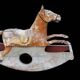 Ancien Cheval À Bascule XIXe Siècle En Bois Et Papier Mâché Peint