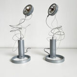 Pair of Postmodern Halogen Designer Table Lamps, Italy 1980's, 1990's