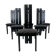 Set of 6 black wooden high back dining chairs - 1980s
