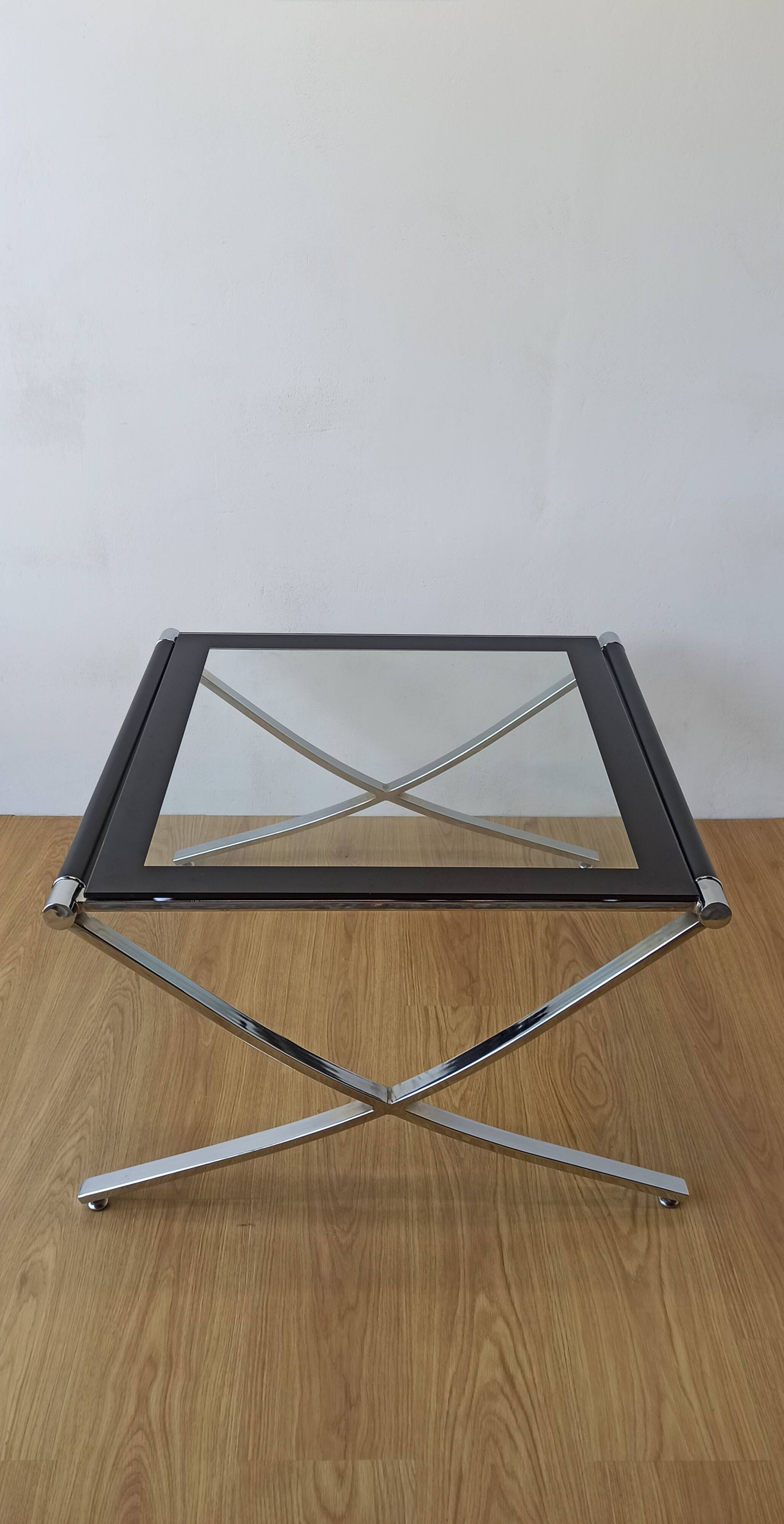 Chrome coffee table from the 1970s.