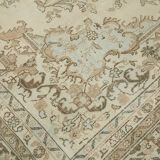 Handmade oriental unique 1980s 305 cm x 400 cm beige wool carpet