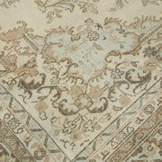 Handmade oriental unique 1980s 305 cm x 400 cm beige wool carpet