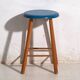Antique wooden stool with a round seat – Central Europe, around 1950