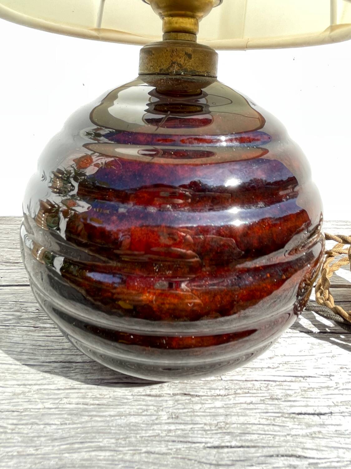 Lampe à poser en céramique émaillée 1960