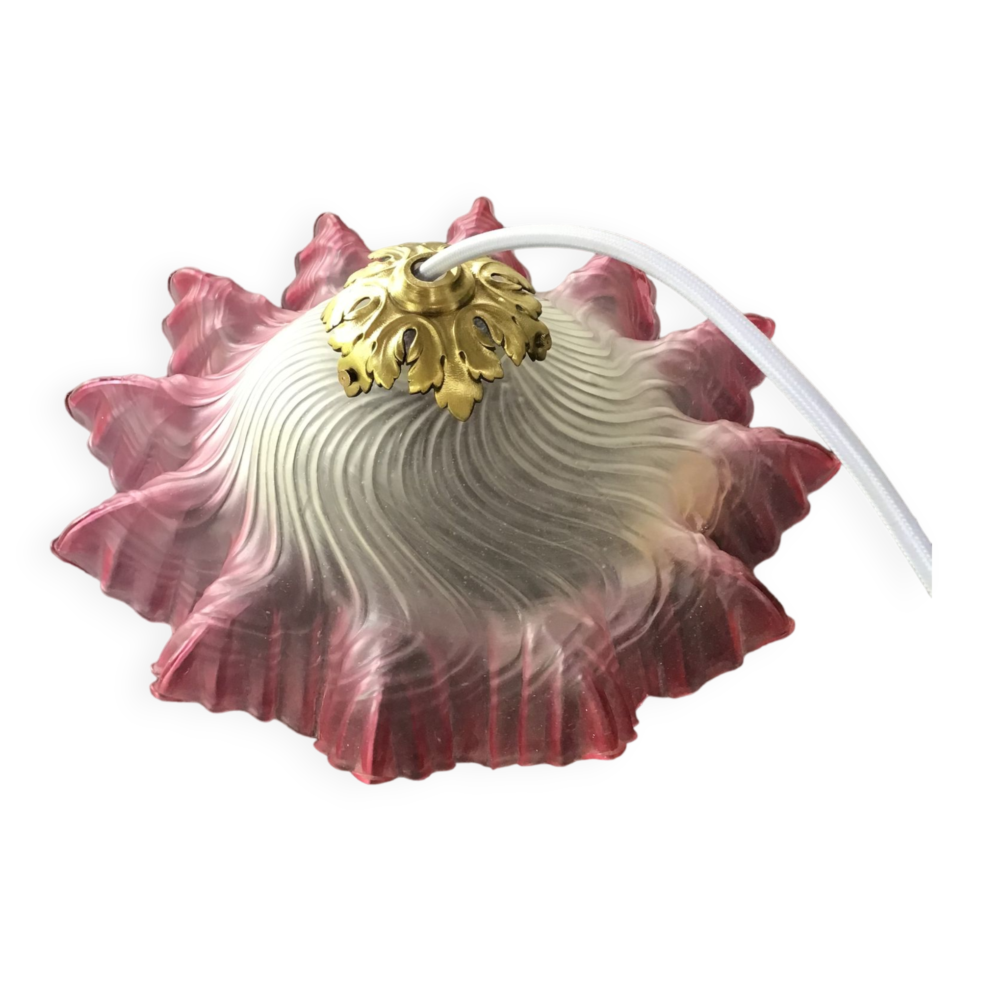 Pink opaline pendant light