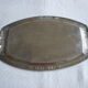 Tray silver metal art deco 2 handles small flowers
