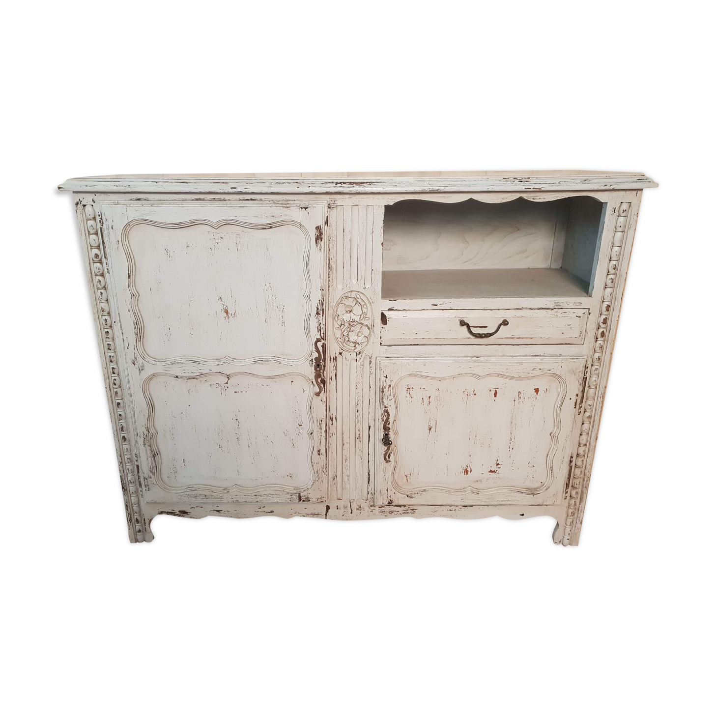 Old blue patinated buffet