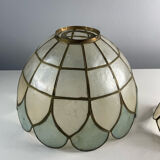 Lampshade in mother-of-pearl and brass 25 cm