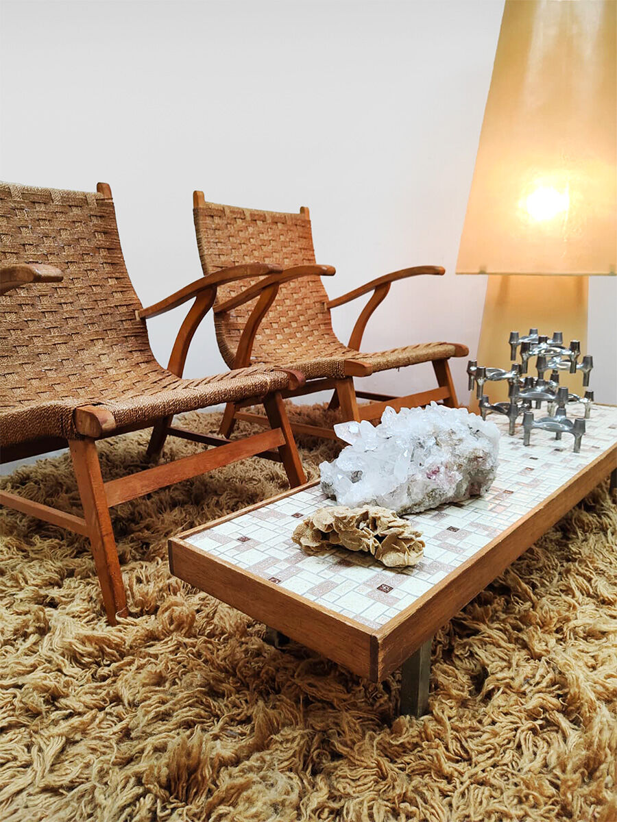 Vintage Dutch design rope chairs Vroom & Dreesman 1960