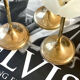 3 glass and brass candle holders